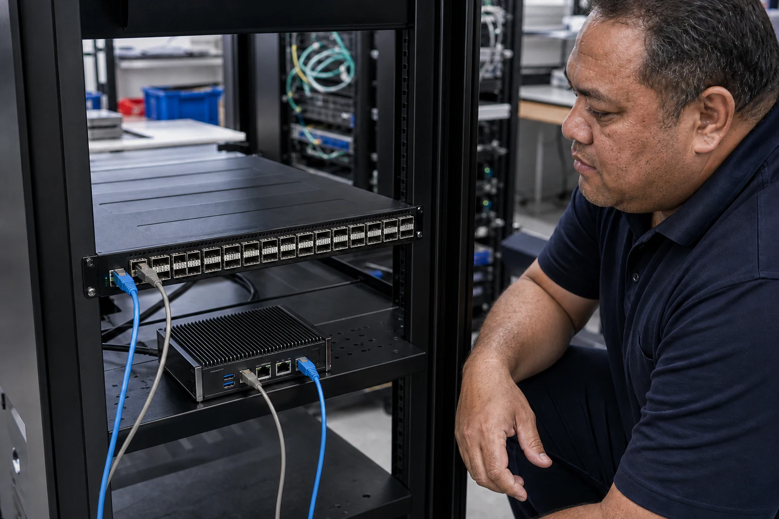network engineers validating and automating data-centre switches for “Building a Lab Test Plan for SONiC-Based AI Fabric with RoCE v2: A Guide for Austr...