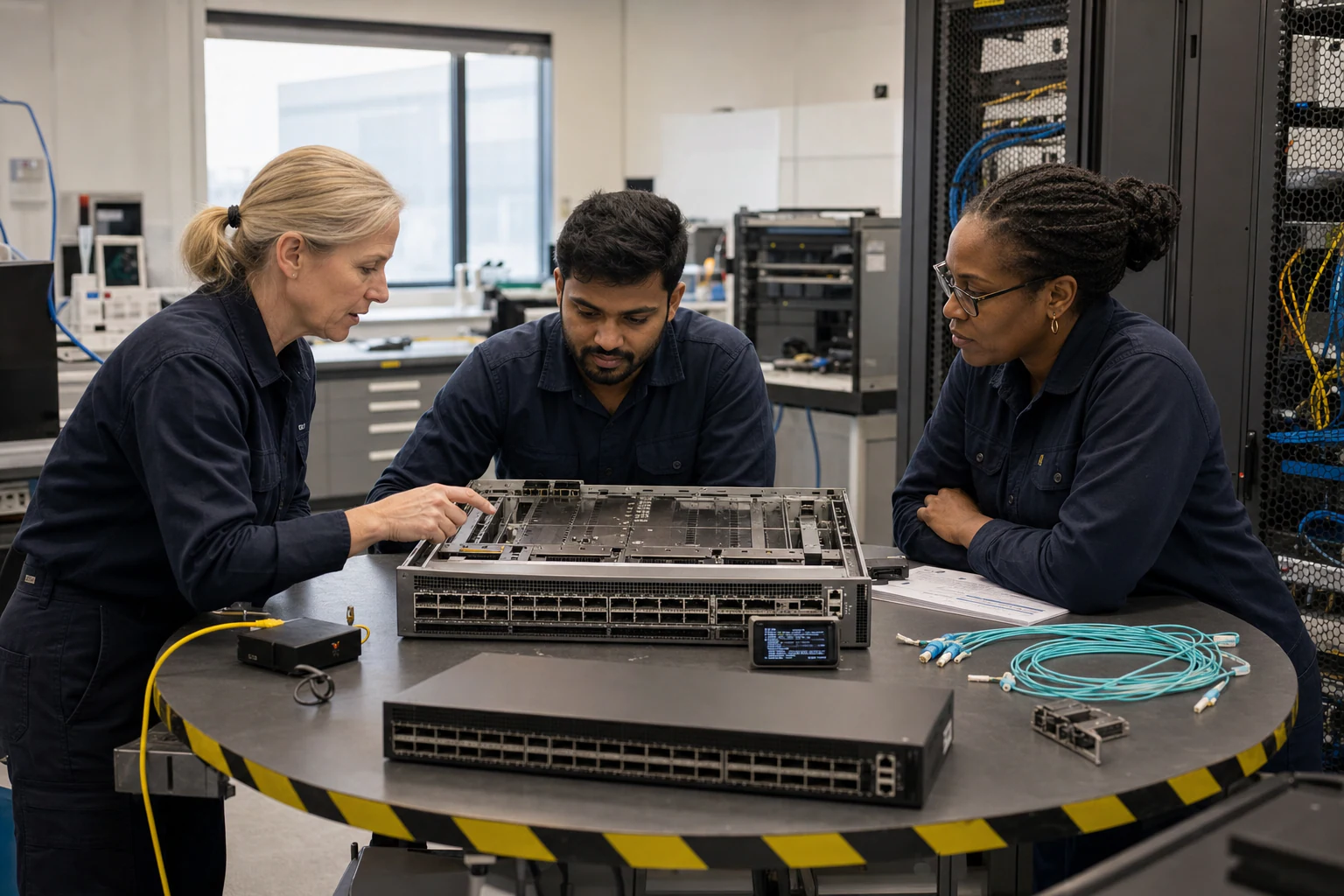 an engineer testing enterprise open-networking switches for “Catch Up on the Latest Technical Insights and User Stories from the SONiC Community”
