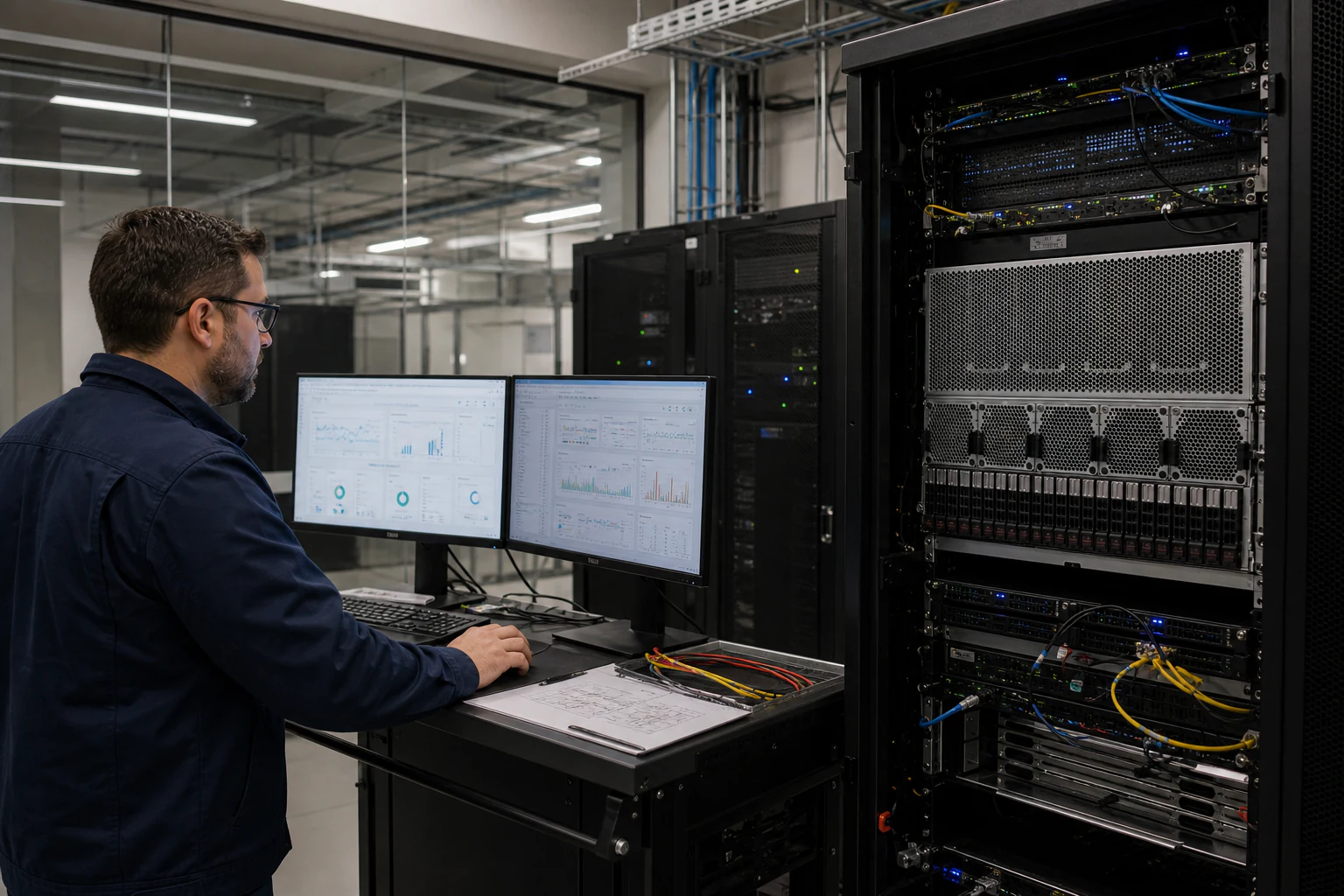 Cloud AI and self-hosted LLM infrastructure connected through a hybrid routing layer