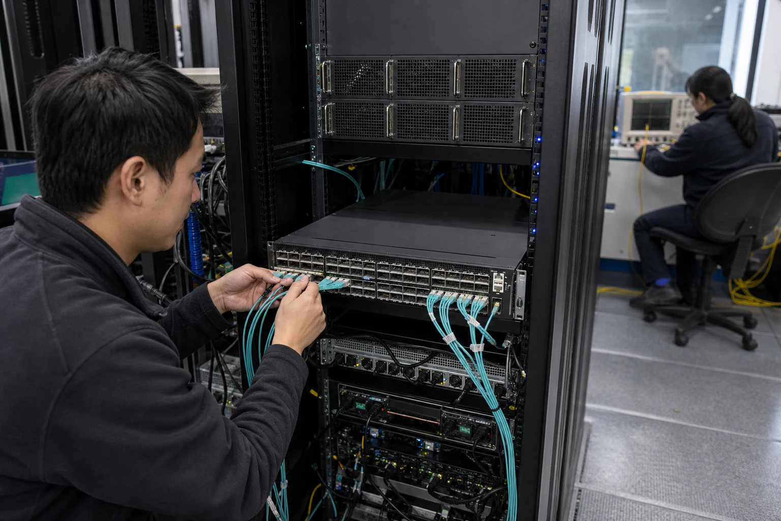an engineer commissioning a high-speed Ethernet AI fabric for “DCBX, PFC, ECN, and Fast CNP: Building Lossless Ethernet for AI Training Fabrics”