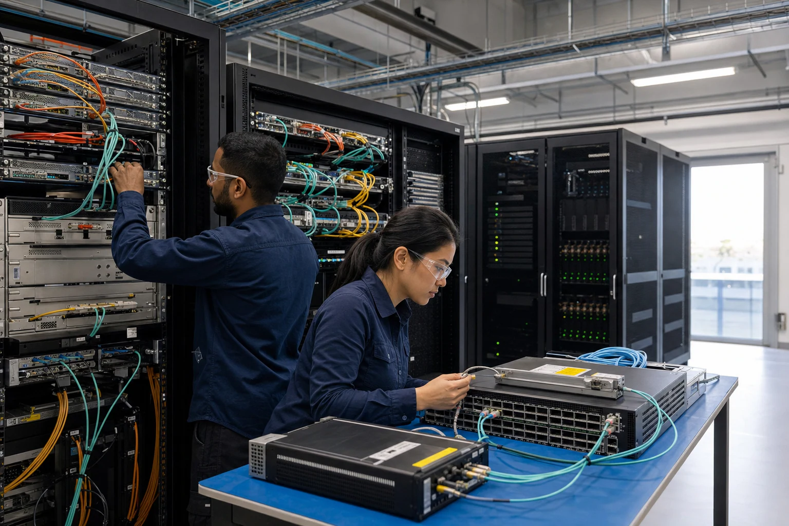 an engineer commissioning a high-speed Ethernet AI fabric for “DPUs, SONiC, and the Open Networking Layer Under Every AI Cluster”