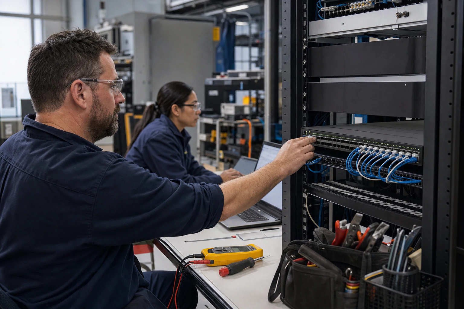 network engineers validating and automating data-centre switches for “Enterprise Risks and Validation Checklist for White Box Switches: What Australian...