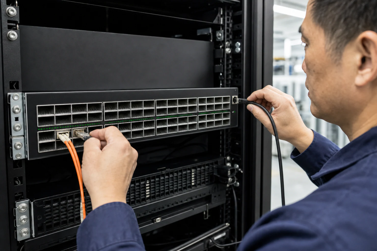 an engineer testing enterprise open-networking switches for “From Proprietary Lock-In to Enterprise SONiC: A Migration Playbook for Australian Data Cent...