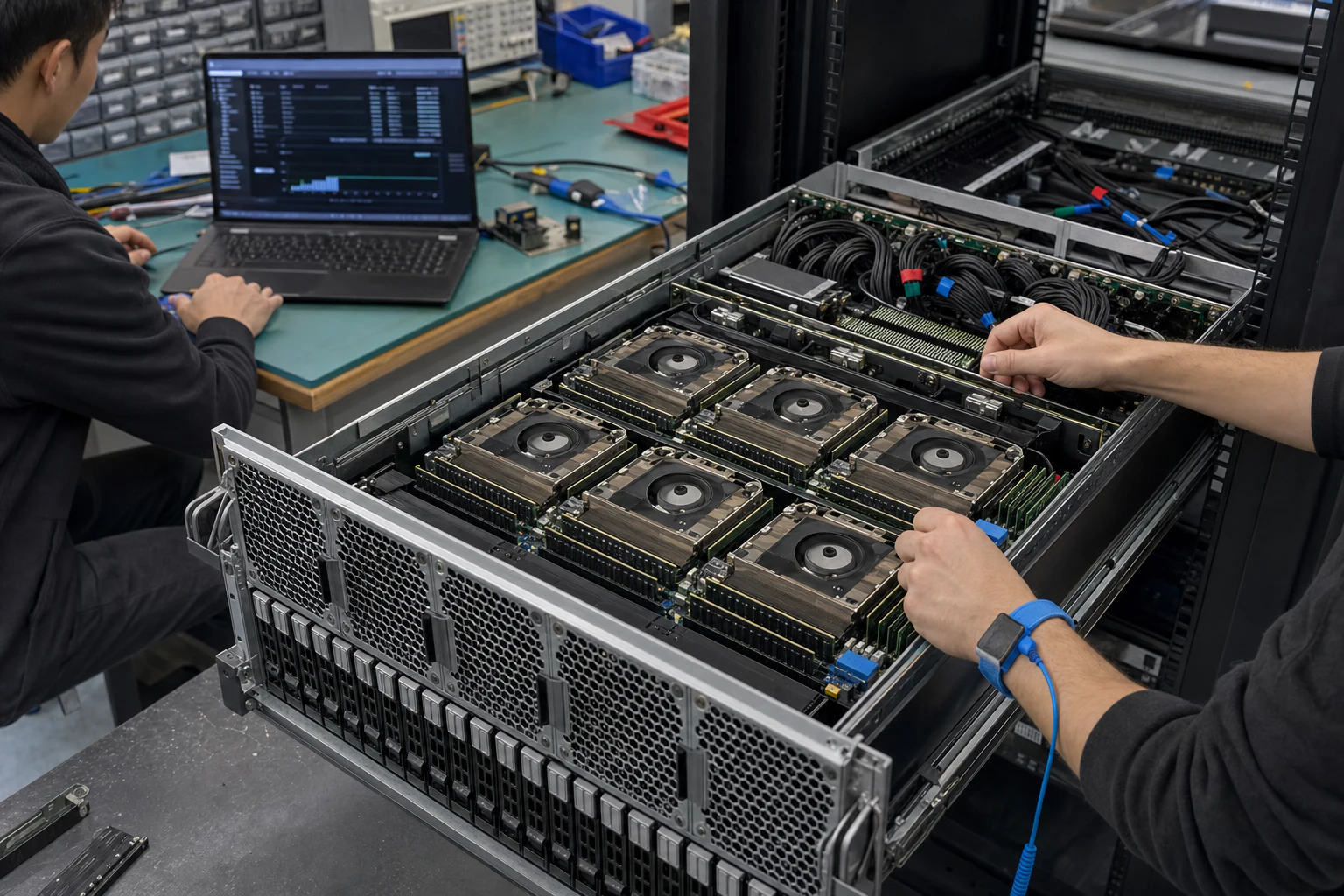 GPU memory budget divided among model weights, KV cache, runtime overhead and operating headroom