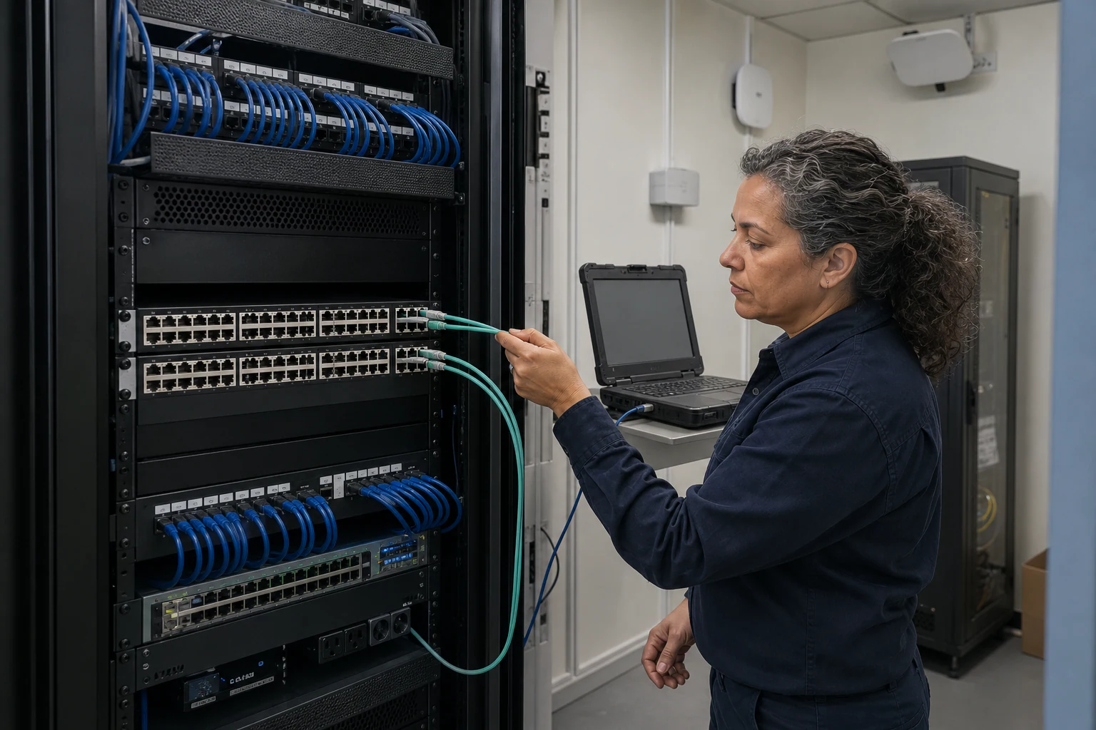 a campus network engineer commissioning enterprise access infrastructure for “MC-LAG and STP Interoperability Playbook for Campus Aggregation Switches”