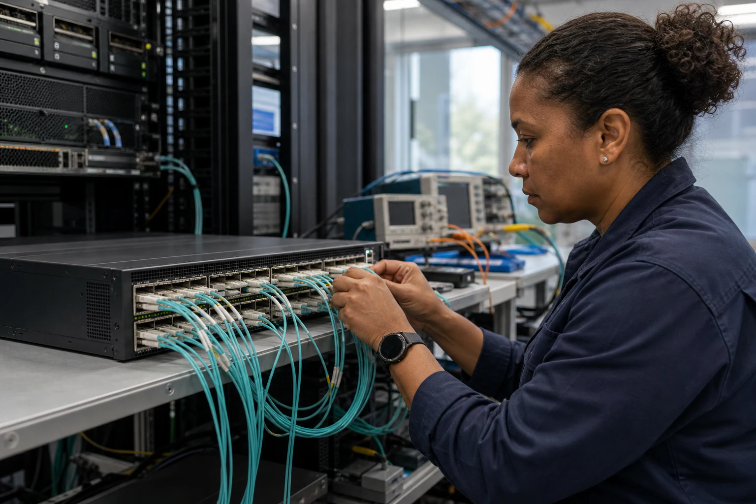 an engineer commissioning a high-speed Ethernet AI fabric for “NVIDIA Ethernet Switching vs InfiniBand for AI Clusters: An Australian Buyer's Deployment...