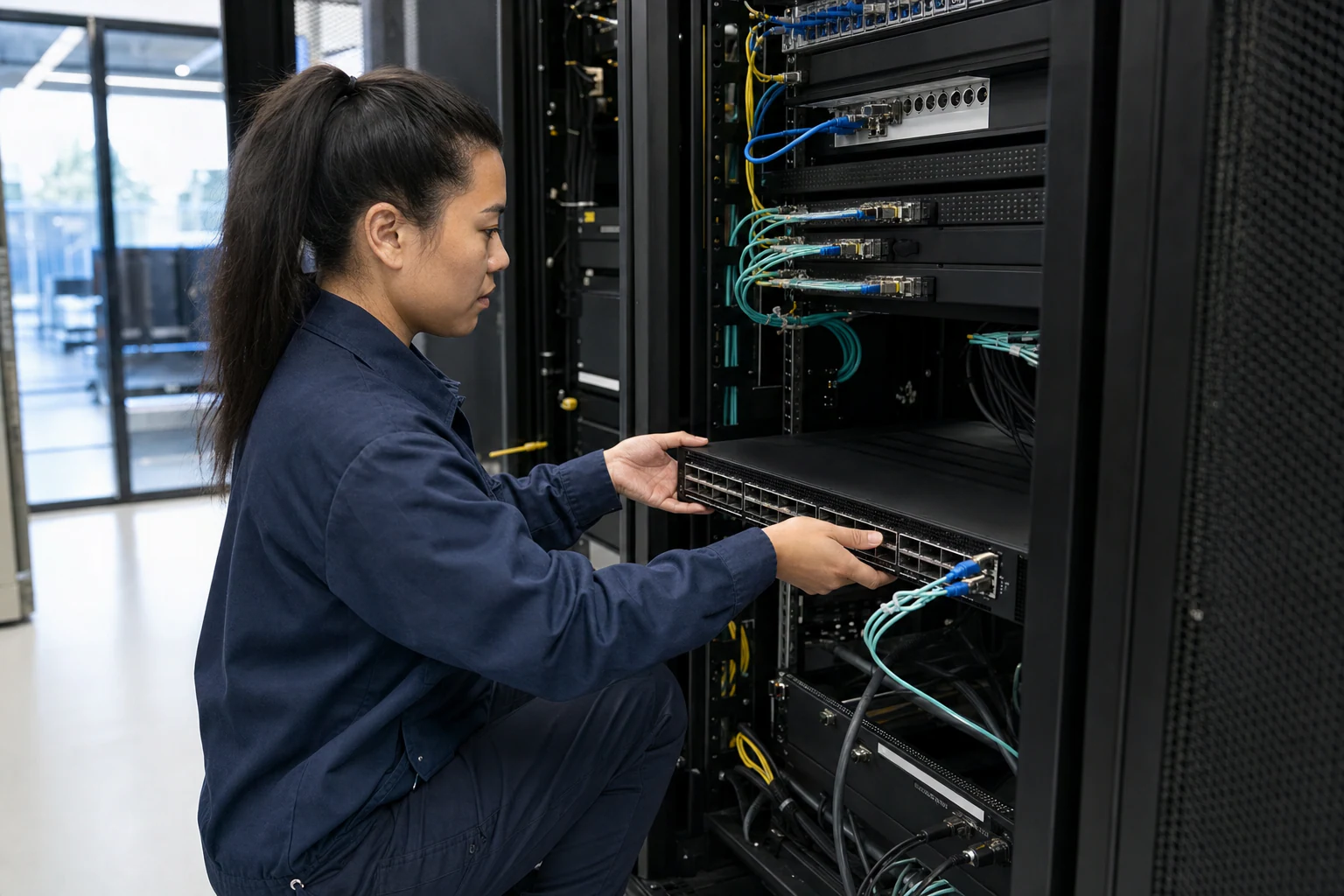 an engineer testing enterprise open-networking switches for “Open Networking White Box Switches in Australia: What Enterprise Buyers Should Validate”