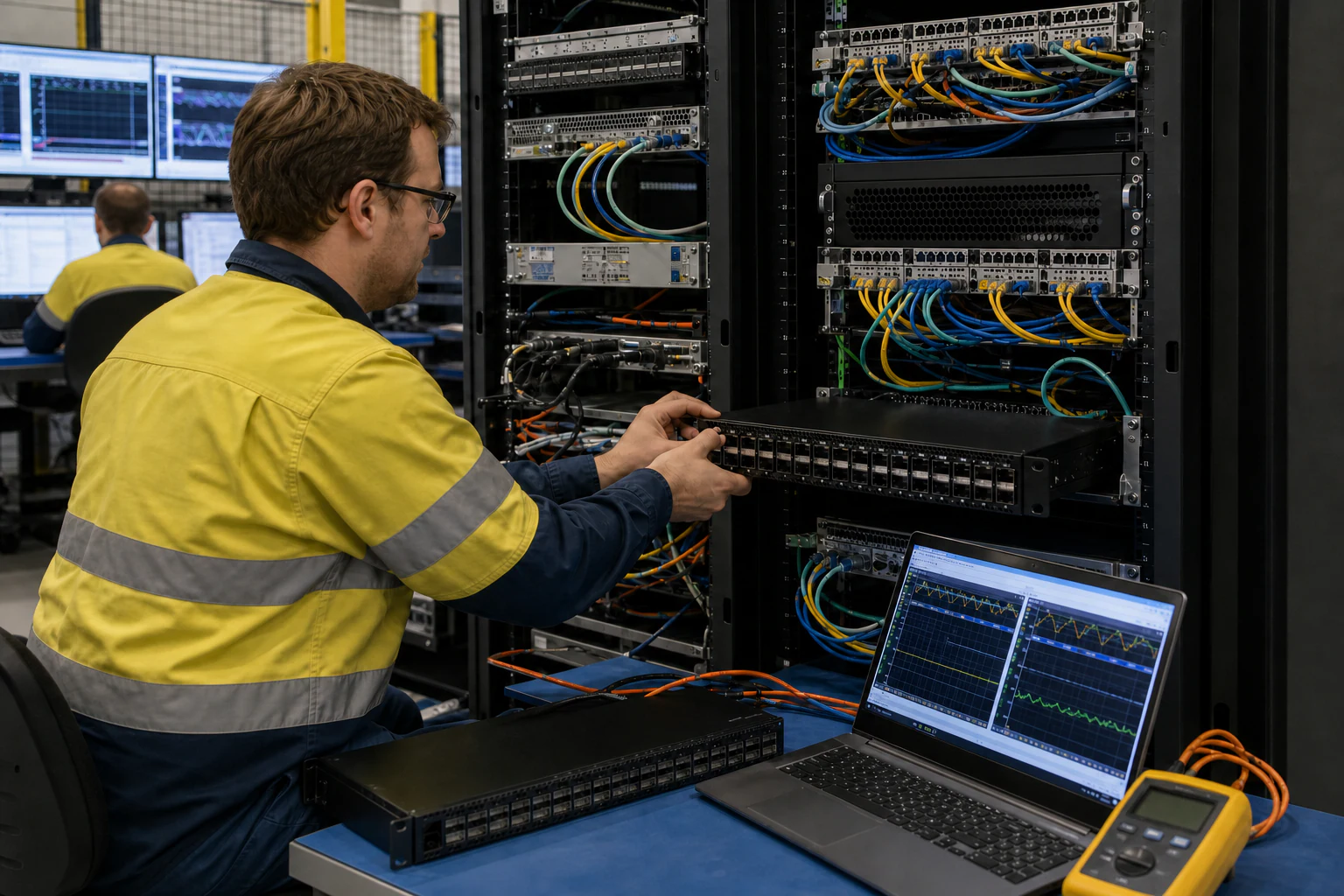 network engineers validating traffic visibility and security monitoring infrastructure for “Packet Broker Procurement Checklist for Global Visibility Pr...