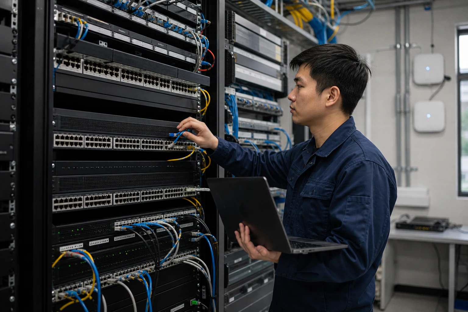 a campus network engineer commissioning enterprise access infrastructure for “PoE Campus Planning Checklist for Enterprise SONiC Access Switches”