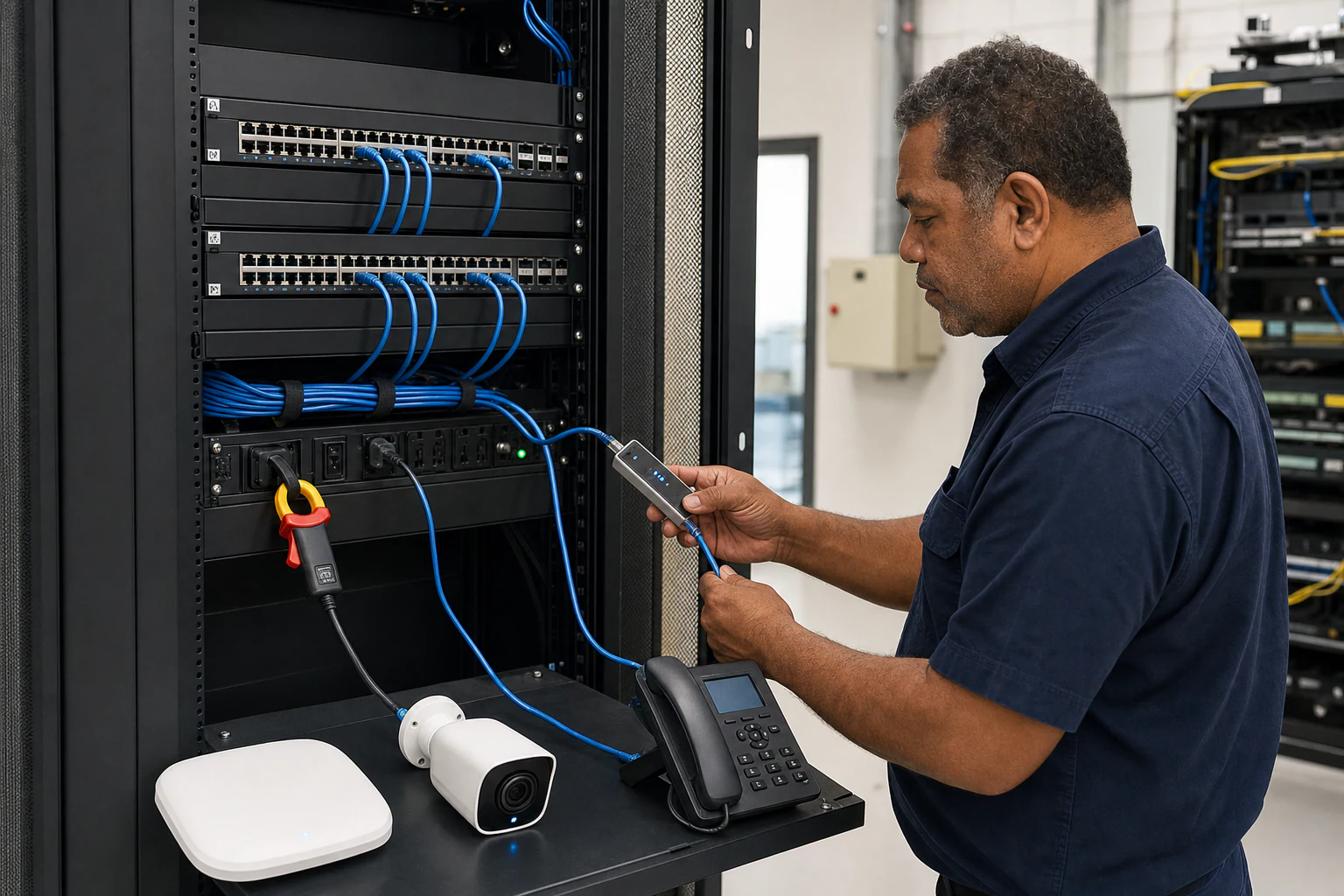 a campus network engineer commissioning enterprise access infrastructure for “PoE Campus Planning: What Australian Network Teams Need to Know Before Spe...