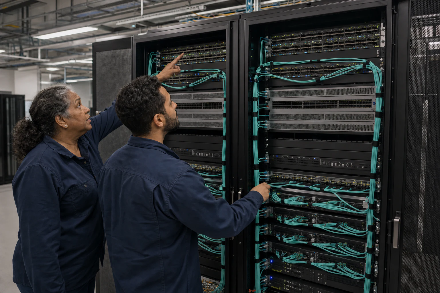 an engineer testing enterprise open-networking switches for “SONiC Ecosystem: How Open Networking Runs Across OCP Vendors and Cloud Operators”