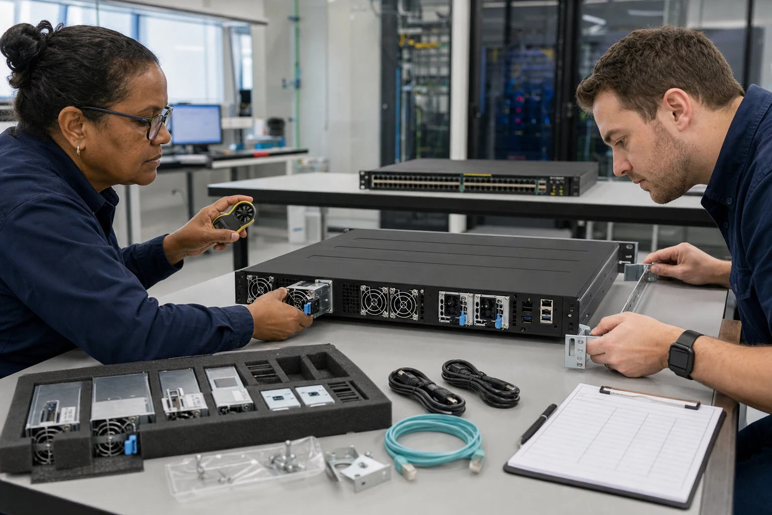 an engineer testing enterprise open-networking switches for “SONiC Switch RFP Questions Every Australian Data Center Buyer Should Be Asking in 2025”