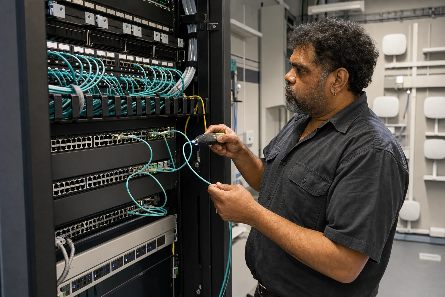 a campus network engineer commissioning enterprise access infrastructure for “SONiC Telemetry Automation Matures: What Australian Data Center and Campus...