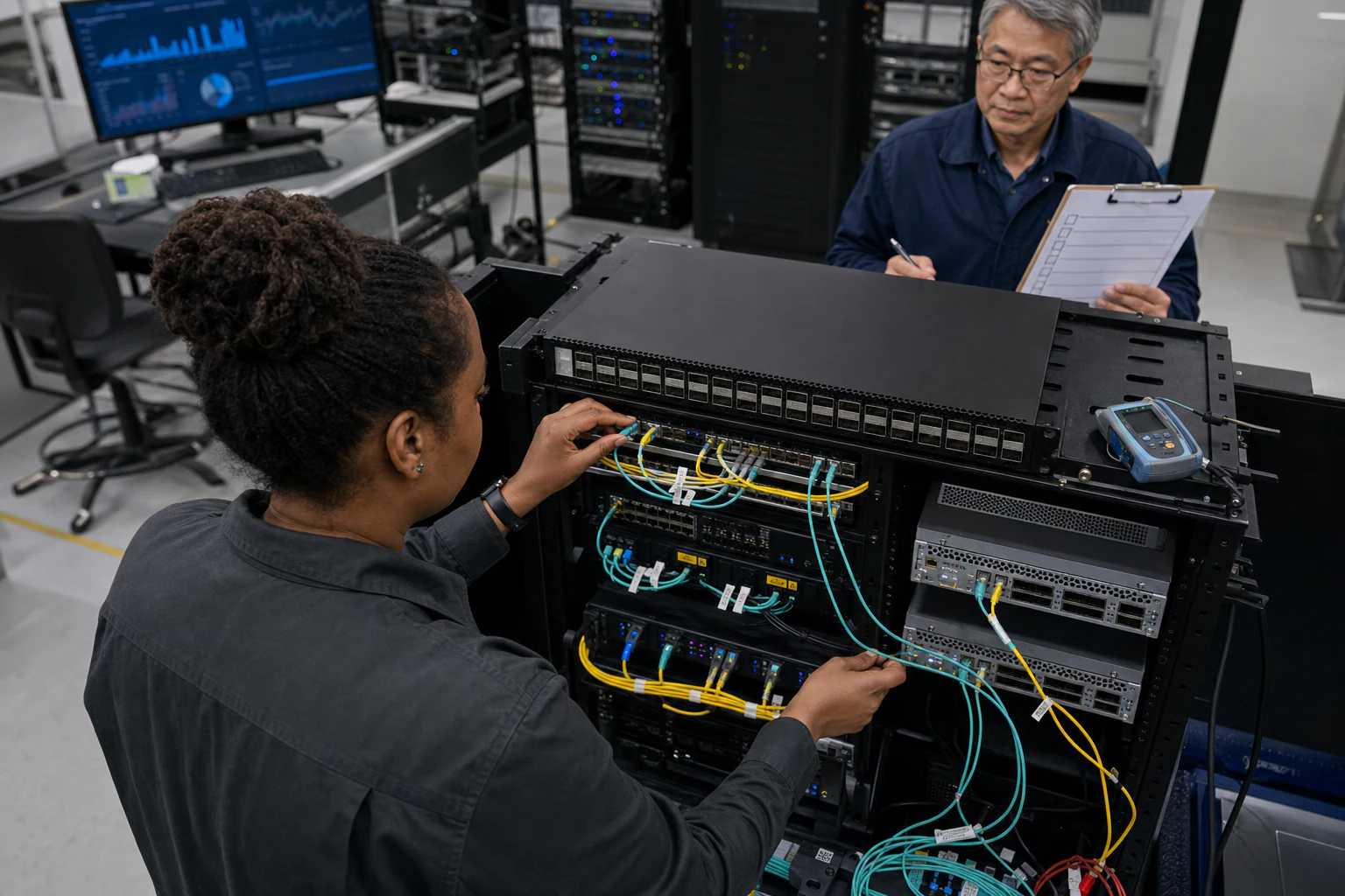 network engineers validating traffic visibility and security monitoring infrastructure for “Why Security Operations Teams Need a SONiC Switch Deployment...