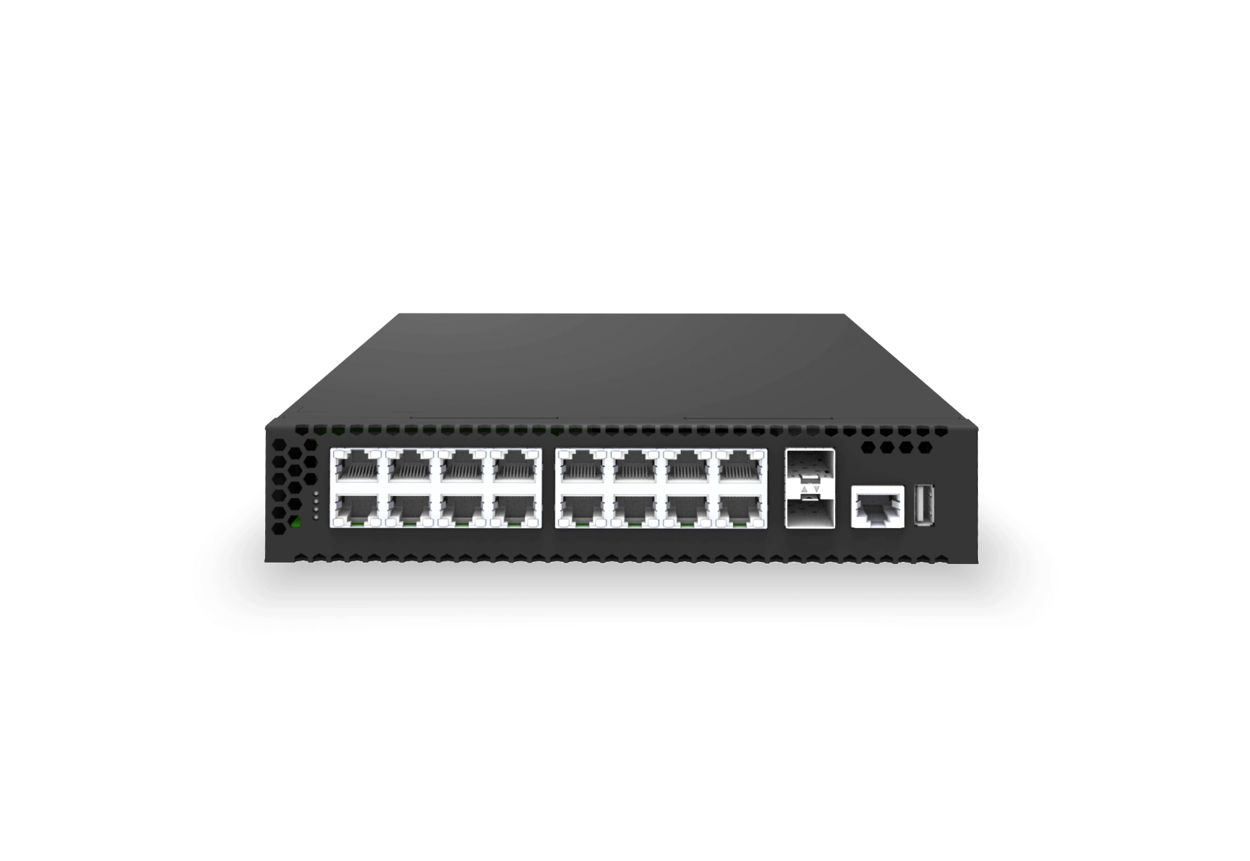 XS-AA-16X1-2X10-DPU-POE150 front panel product image